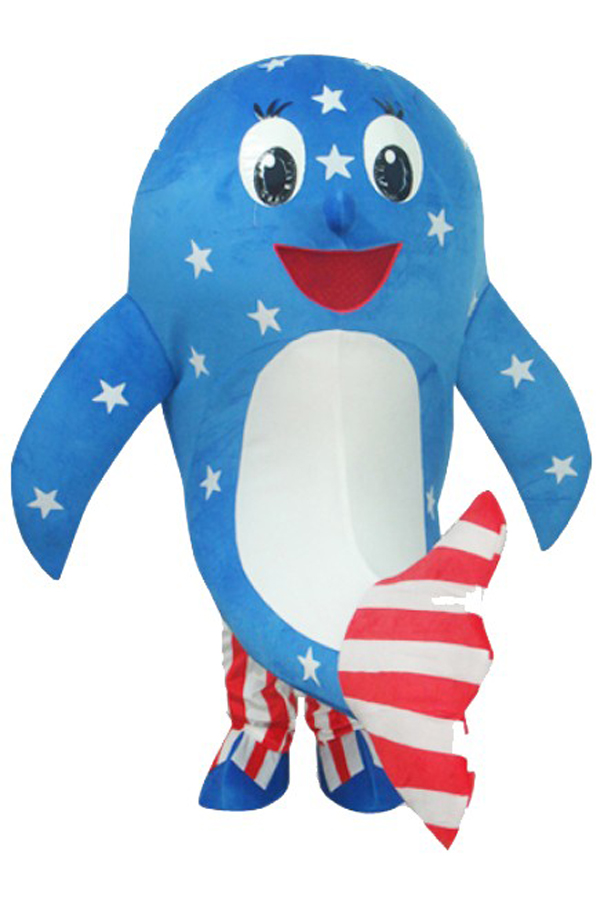 Mascot Costumes Blue Dolphin Costume - Click Image to Close